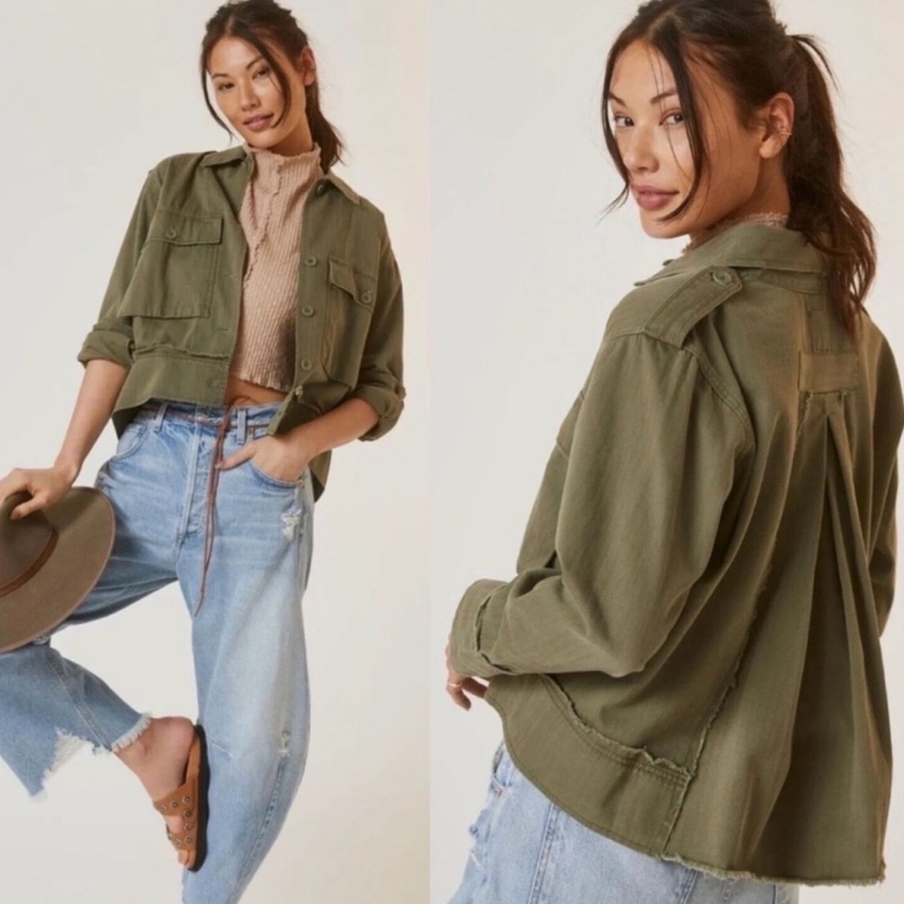Anthropologie Tiny Cleo army green military utility jacket